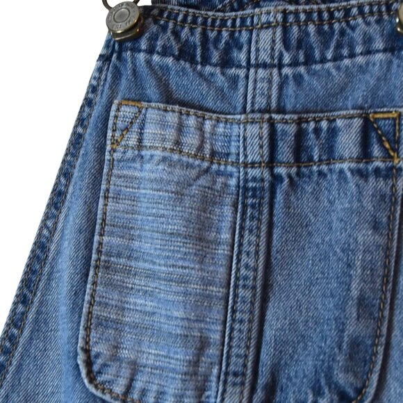 GAP Denim Shortalls Two Toned Denim Kids S Distressed Overall Retro 6-7 Y - Picture 3 of 9